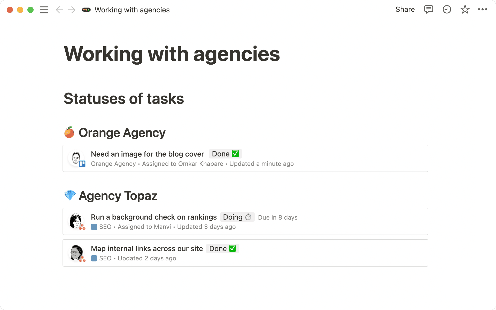 Link previews for project management hero image