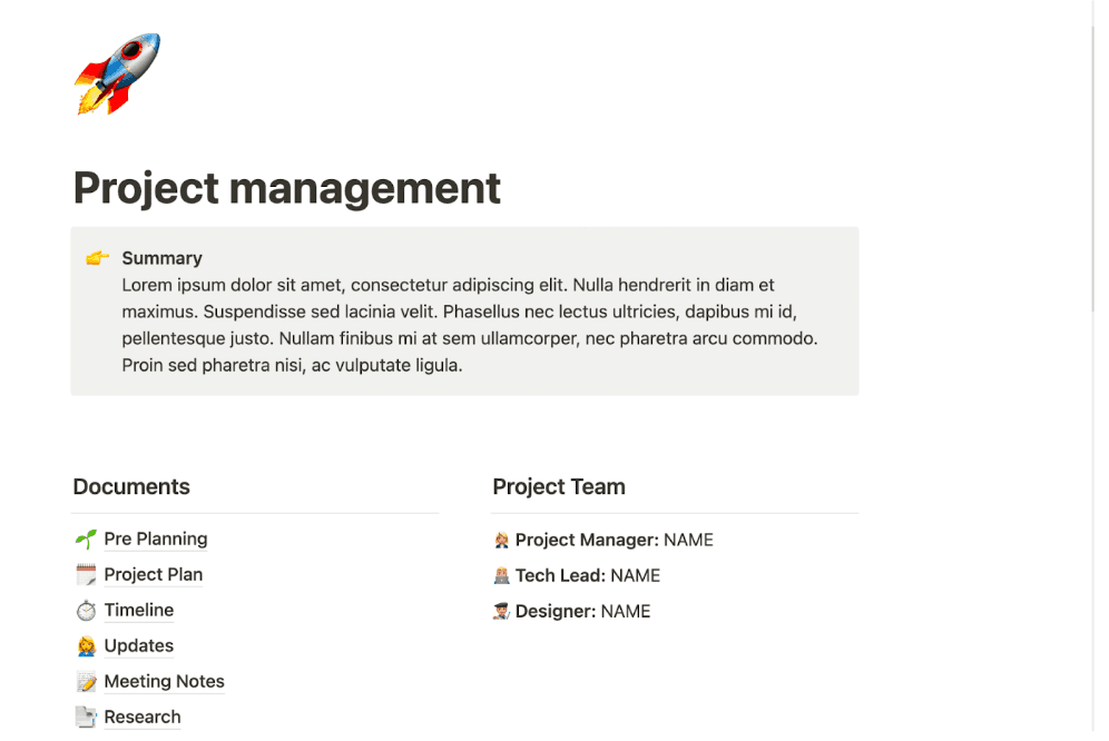 Project management