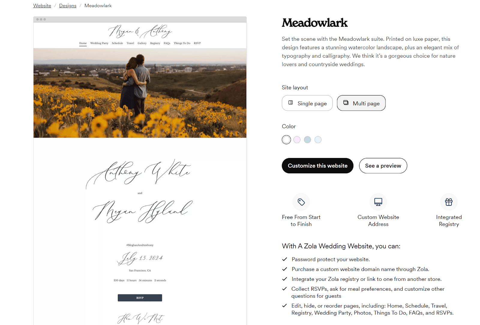Zola template Meadowlark