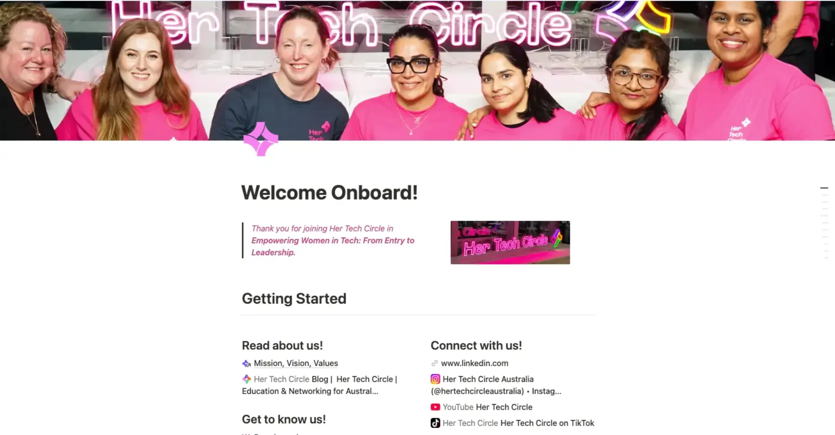 An onboarding hub in Notion that keeps everything connected, visual, and tailored to the way the community runs