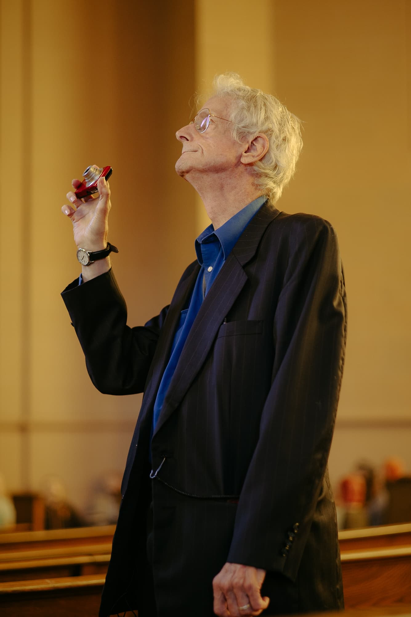 Ted is known for constantly documenting his life, and often shows up to meetings equipped with tape recorders, notebooks, pens, and his digital camera.