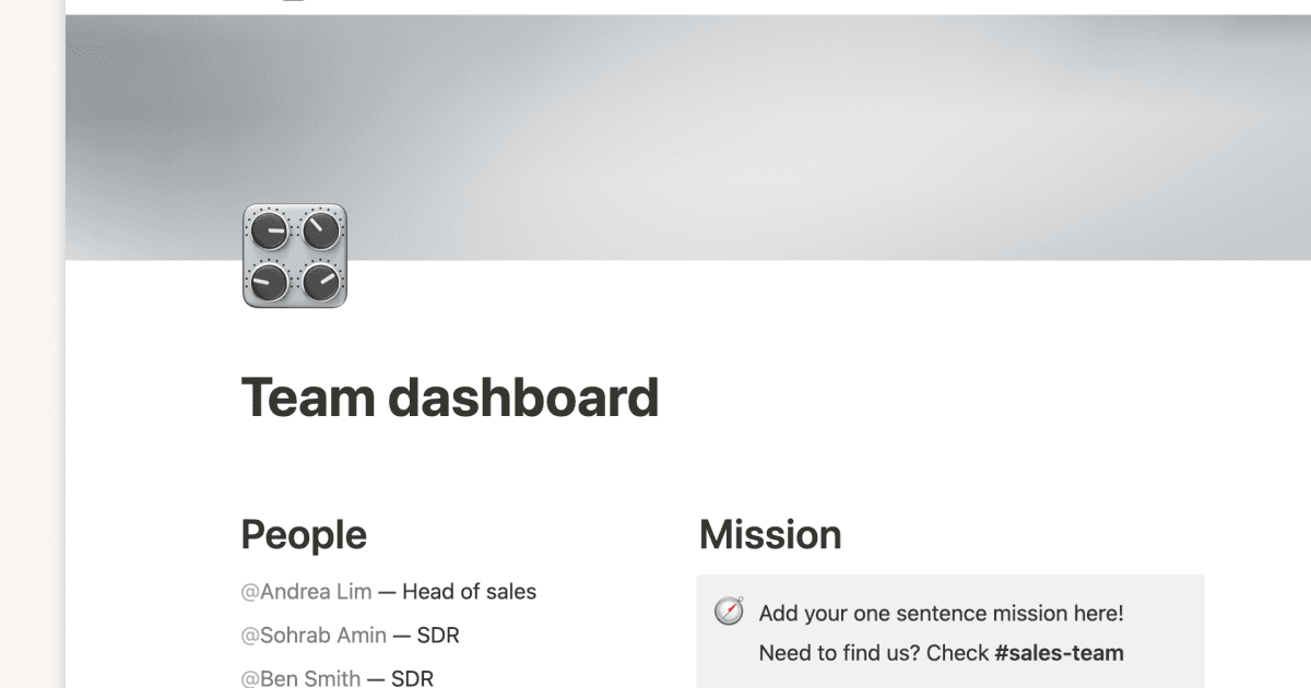 Team dashboard - thumbnail