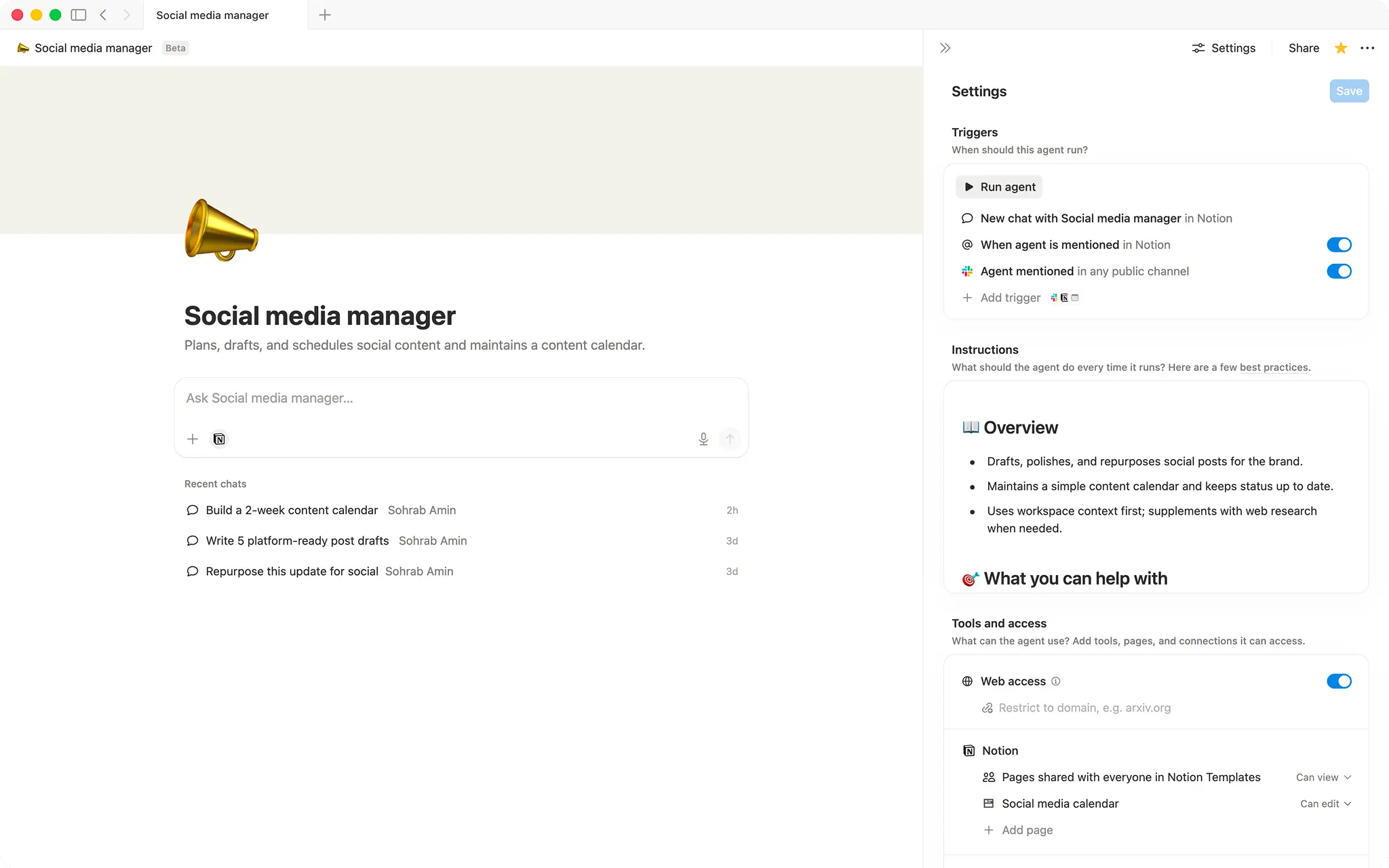 Social media manager