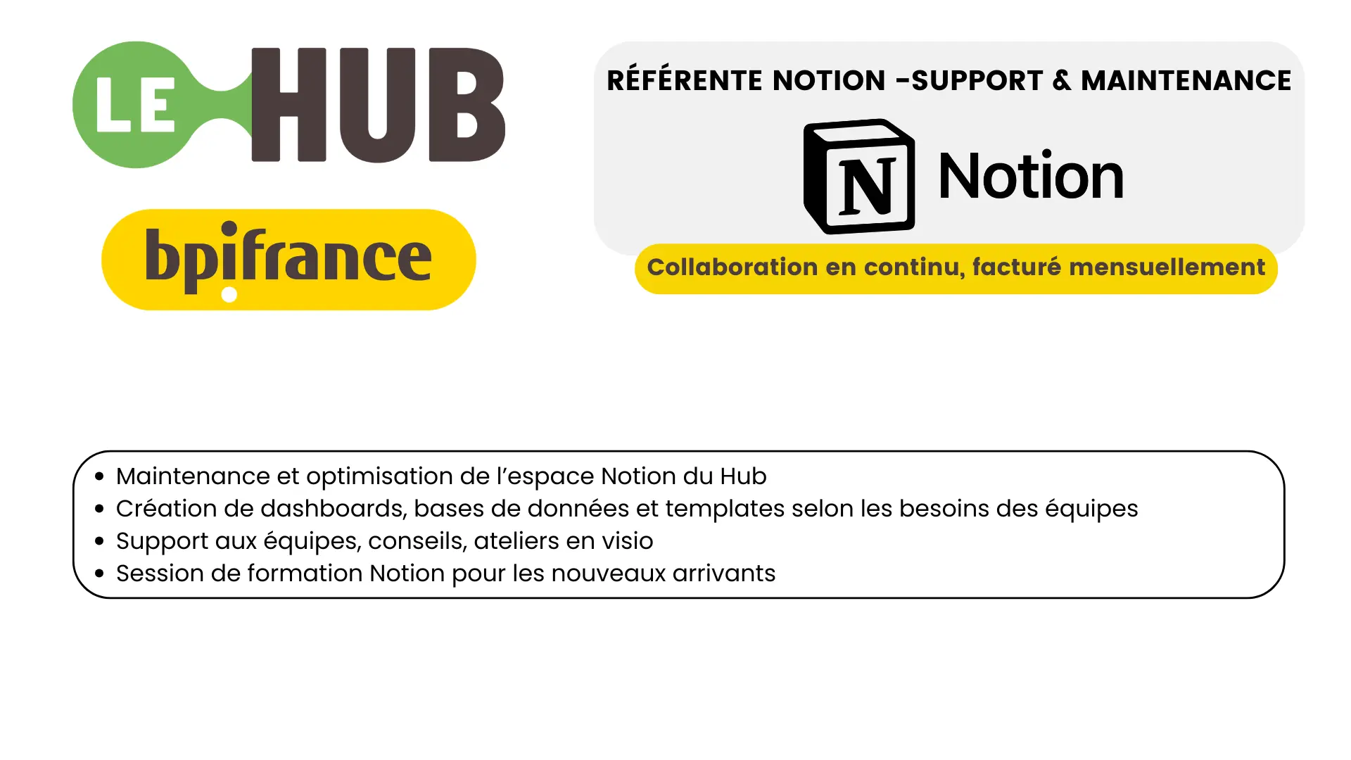 Référente Notion pour Le Hub (BPI France)