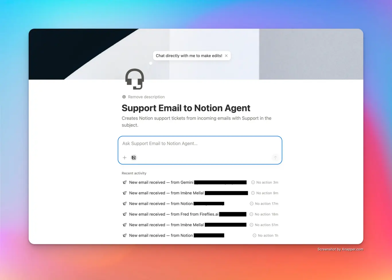 Support Email to Notion Agent